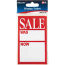 Quikstik Display Tickets Was/Now Pack 10 49990 - SuperOffice