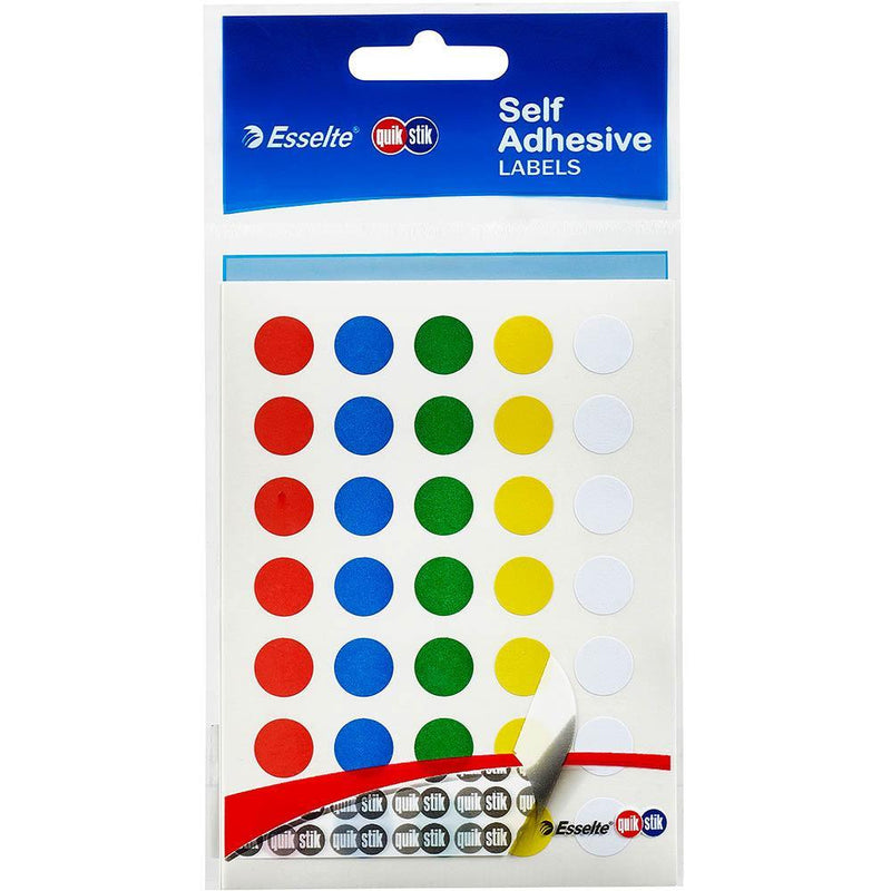 Quikstik Label Dispenser Circle 11Mm Assorted Pack 245 80424CPMLT - SuperOffice