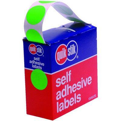 Quikstik Label Dispenser Circle 24Mm Fluoro Green Pack 350 80108CPFG - SuperOffice