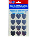 Quikstik Labels Heart 22Mm Silver Pack 48 80375PSIL - SuperOffice