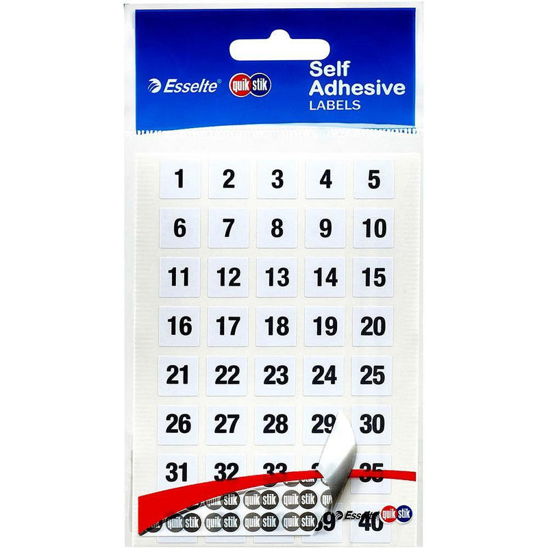 Quikstik Labels Numbers 12Mm Black Pack 160 80413P - SuperOffice