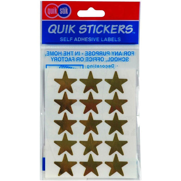 Quikstik Labels Star 22Mm Gold Pack 60 80426PGLD - SuperOffice