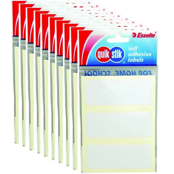 Quikstik Rectangular Labels 29x76mm White Pack 21 10 Packs 80415RPWHT (10 Packs) - SuperOffice