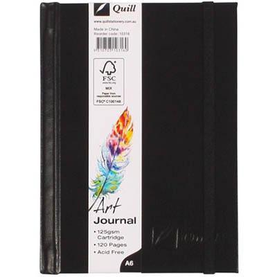 Quill Art Journal 125Gsm 60 Leaf A6 Black 100851323 - SuperOffice