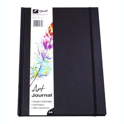 Quill Art Journal Hard Cover 125Gsm 120 Pages A4 Black 100851321 - SuperOffice