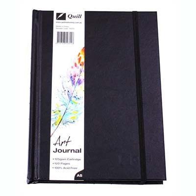 Quill Art Journal Hard Cover 125Gsm 120 Pages A5 Black 100851322 - SuperOffice
