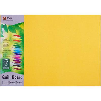 Quill Board 210Gsm A3 Lemon Pack 25 100850203 - SuperOffice