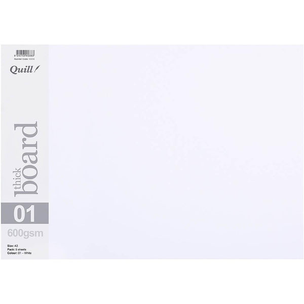 Quill Board 600Gsm A3 White Pack 5 100850601 - SuperOffice