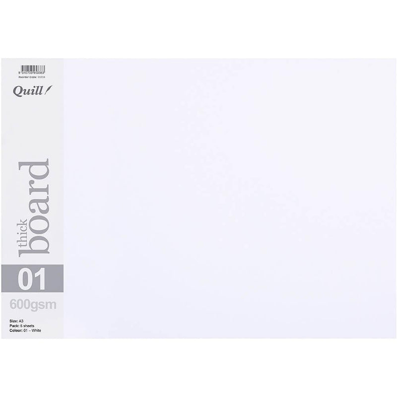 Quill Board 600Gsm A3 White Pack 5 100850601 - SuperOffice
