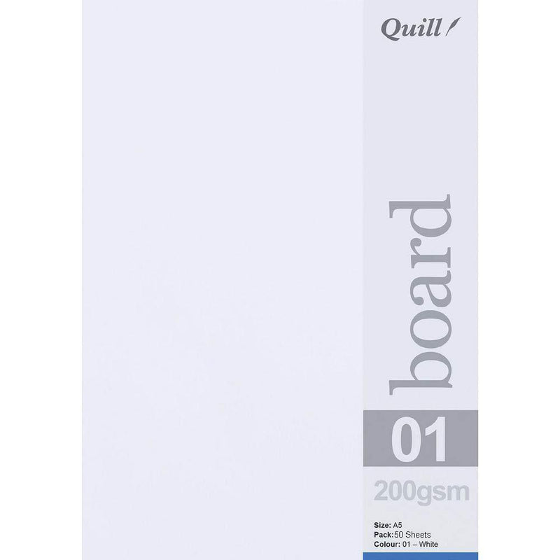 Quill Board Paper 200GSM A5 White Pack 50 100855022 | 90702 - SuperOffice