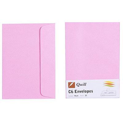 Quill C6 Coloured Envelopes Musk Pack 25 100850253 - SuperOffice