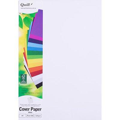 Quill Cover Paper 125Gsm A4 White Pack 500 100850237 - SuperOffice
