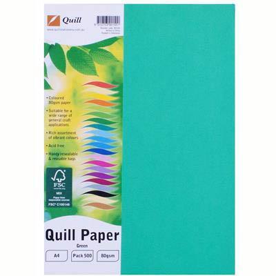 Quill Cover Paper 80Gsm A4 Green Pack 500 100850124 - SuperOffice