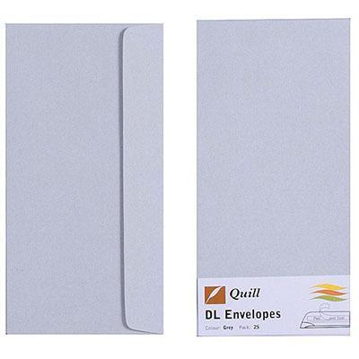 Quill Dl Coloured Envelopes Grey Pack 25 100850269 - SuperOffice