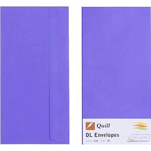 Quill Dl Coloured Envelopes Lilac Pack 25 100850270 - SuperOffice