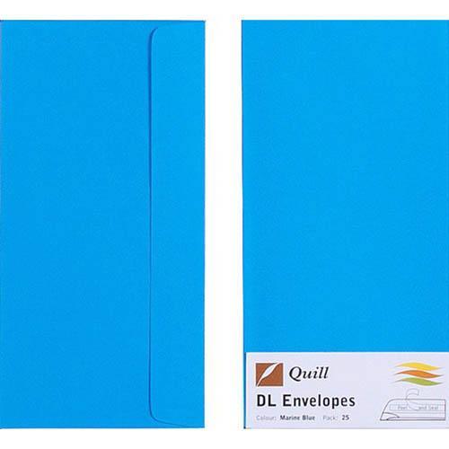Quill Dl Coloured Envelopes Marine Blue Pack 25 100850262 - SuperOffice
