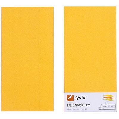 Quill Dl Coloured Envelopes Sunshine Pack 25 100850271 - SuperOffice