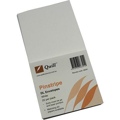 Quill Dl Envelopes Pinstripe White Pack 25 100850056 - SuperOffice