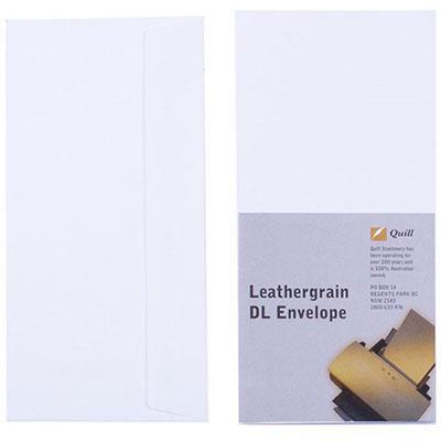 Quill Dl Leathergrain Envelopes White Pack 25 100850075 - SuperOffice
