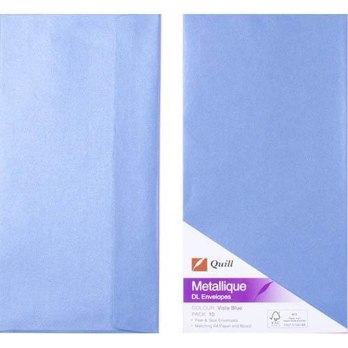 Quill Dl Metallique Envelopes Blue Pack 10 100850025 - SuperOffice