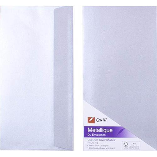 Quill Dl Metallique Envelopes Silver Pack 10 100850033 - SuperOffice