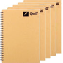 Quill Hard Cover Spiral Notebook 160 Page A4 7mm Lined 70gsm Natural 5 Pack 100851324 (5 Pack) - SuperOffice