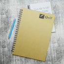 Quill Hard Cover Spiral Notebook 160 Page A4 7mm Lined 70gsm Natural 5 Pack 100851324 (5 Pack) - SuperOffice