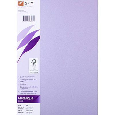 Quill Metallique Board 285Gsm A4 Lavender Pack 25 100850021 - SuperOffice