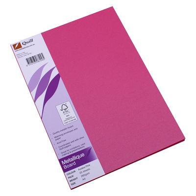 Quill Metallique Board 285Gsm A4 Pink Pack 25 100850023 - SuperOffice