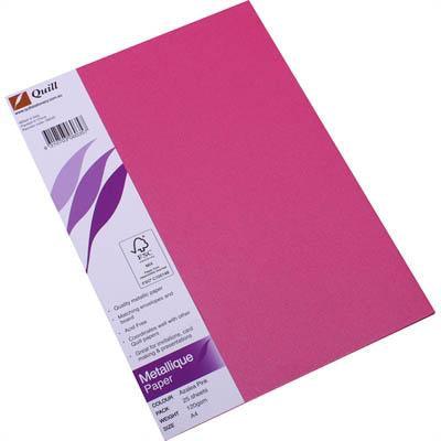 Quill Metallique Paper 120Gsm A4 Pink Pack 25 100850009 - SuperOffice
