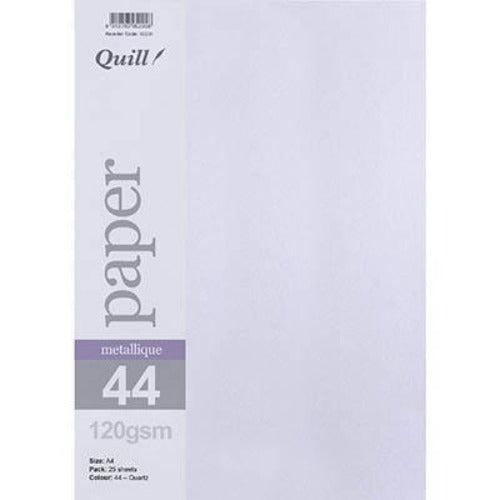 Quill Metallique Paper 120Gsm A4 Quartz Pack 25 100850004 - SuperOffice