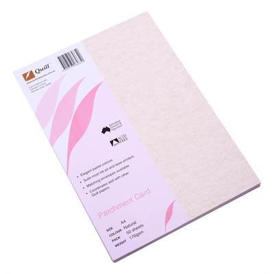 Quill Parchment Card 176Gsm A4 Natural Pack 50 100850012 - SuperOffice