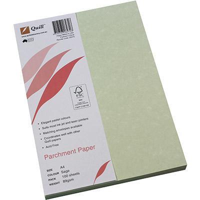 Quill Parchment Paper 90Gsm A4 Sage Pack 100 100850049 - SuperOffice