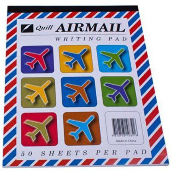 Quill Ruled Airmail Writing Pad 50 Leaf 185 X 150Mm White 100851288 - SuperOffice