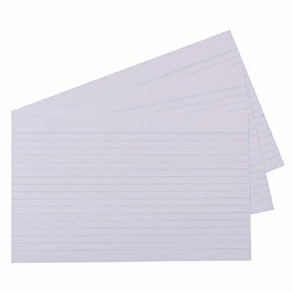 Quill Ruled System Cards 210GSM 203x127mm White Pack 100 (8x5") 100851394 - SuperOffice
