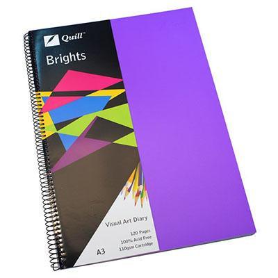 Quill Visual Art Diary 110Gsm 120 Page A3 Pp Dark Purple 100851364 - SuperOffice