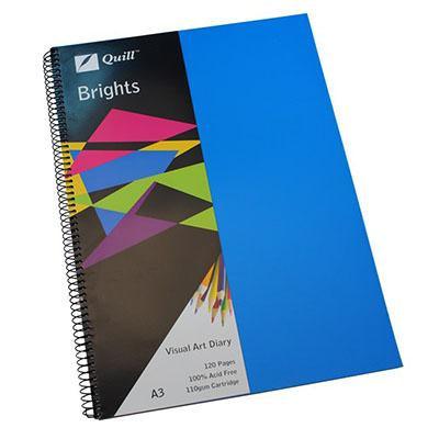 Quill Visual Art Diary 110Gsm 120 Page A3 Pp Marine Blue 100851362 - SuperOffice