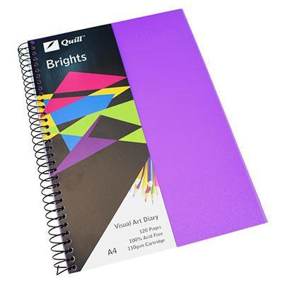 Quill Visual Art Diary 110Gsm 120 Page A4 Pp Dark Purple 100851358 - SuperOffice