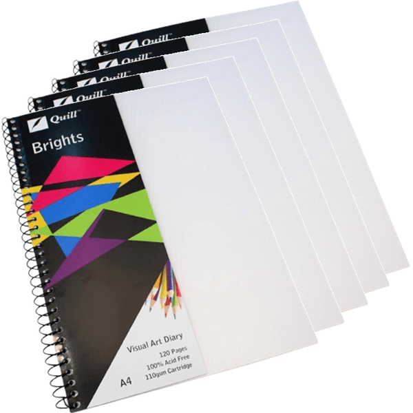 Quill Visual Art Diary 110Gsm 120 Page A4 Pp Frost 5 Pack 100851354 (5 Pack) - SuperOffice