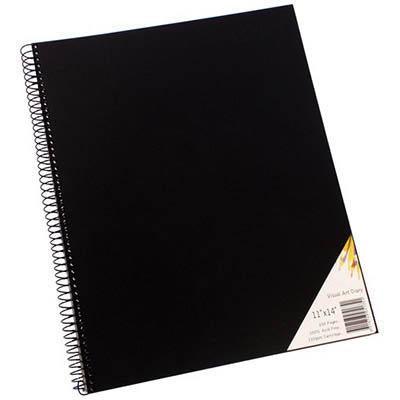 Quill Visual Art Diary 110Gsm 200 Page 11 X 14 Inch Pp Black 100851349 - SuperOffice