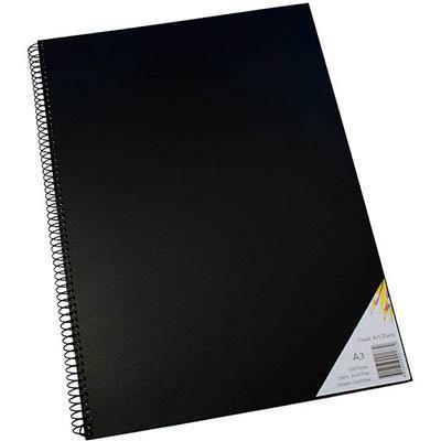 Quill Visual Art Diary 110Gsm 200 Page A3 Pp Black 100851348 - SuperOffice