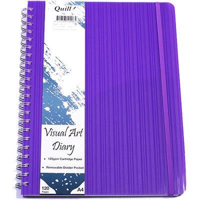 Quill Visual Art Diary 125Gsm 120 Page A4 Pp Violet 100851316 - SuperOffice