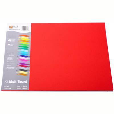 Quill Xl Multiboard 210Gsm A3 Red Pack 25 100850197 - SuperOffice