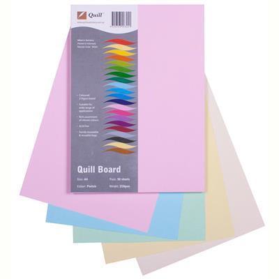 Quill Xl Multiboard 210Gsm A4 Assorted Pastels Pack 50 100850180 - SuperOffice