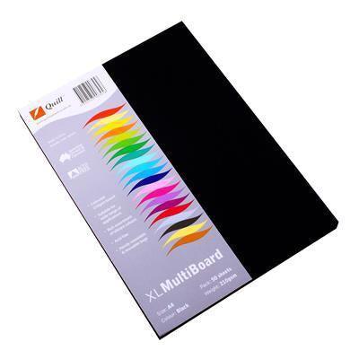 Quill Xl Multiboard 210Gsm A4 Black Pack 50 100850185 - SuperOffice