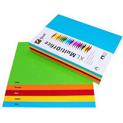 Quill Xl Multioffice Coloured A4 Copy Paper 80Gsm Brights Assorted Pack 500 Sheets 100850143 - SuperOffice