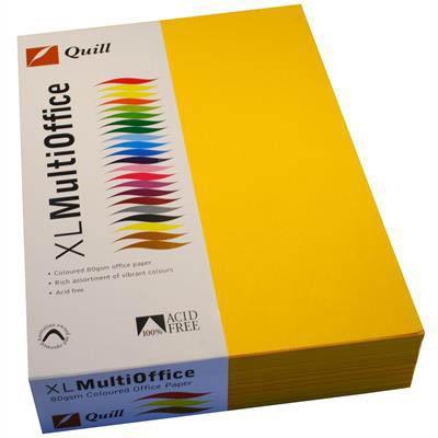 Quill Xl Multioffice Coloured A4 Copy Paper 80Gsm Sunshine Pack 500 Sheets 100850133 - SuperOffice