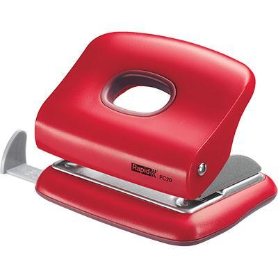 Rapid 2 Hole Punch Red 20 Sheet Capacity 0208832 - SuperOffice