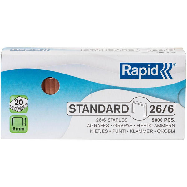 Rapid Copper Staples 26/6 Box 5000 0327480 - SuperOffice