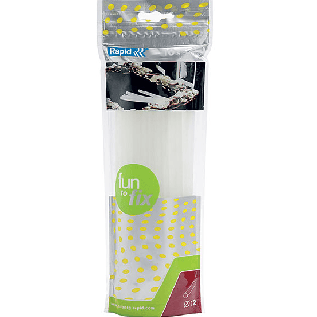 Rapid Fun 2 Fix Glue Sticks 12mm Transparent Pack 10 23499500 - SuperOffice